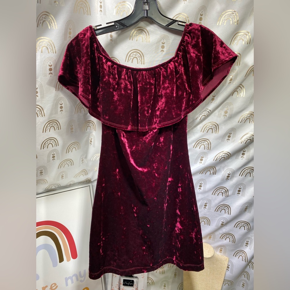 Forever 21 Burgundy Velvet Mini Dress